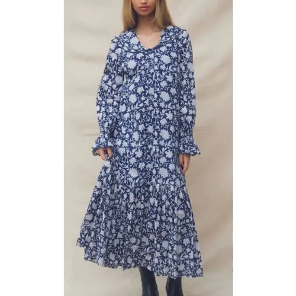 Ophelia & Indigo Navy Floral Tilly Maxi Dress Nwt Sz. M — image 2 of 8